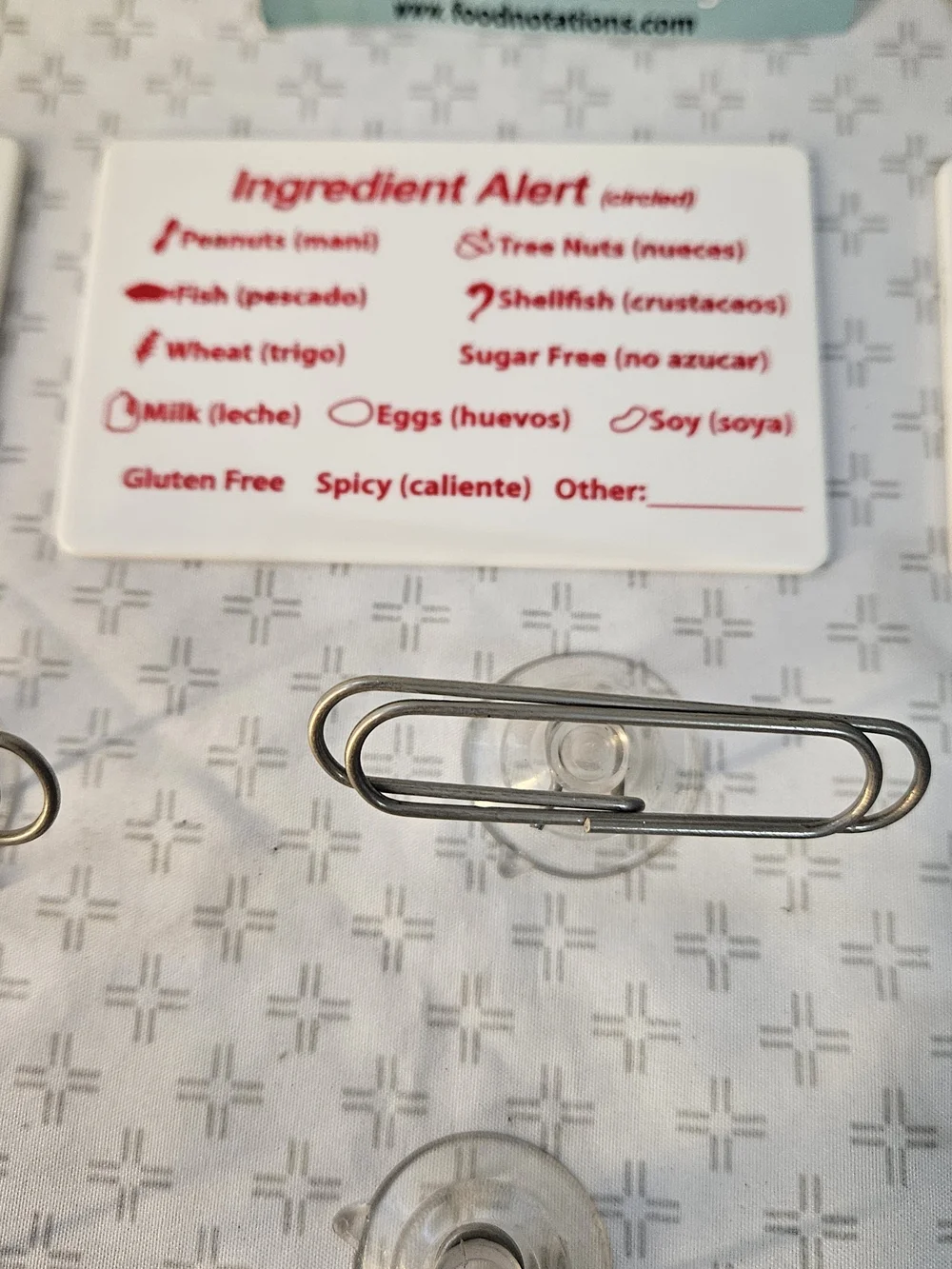 Food Notations Reusable Buffet Label Place Cards w/ Markers 2 Allergy Specific